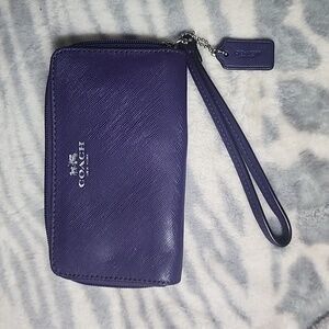Coach Purple Wristlet with storage of ID and other cards